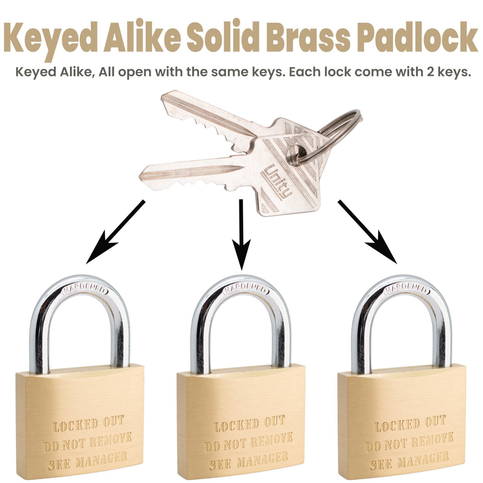 30pcs lot Keyed Alike Solid Brass Management Padlock 2" (50mm) for Self Storage