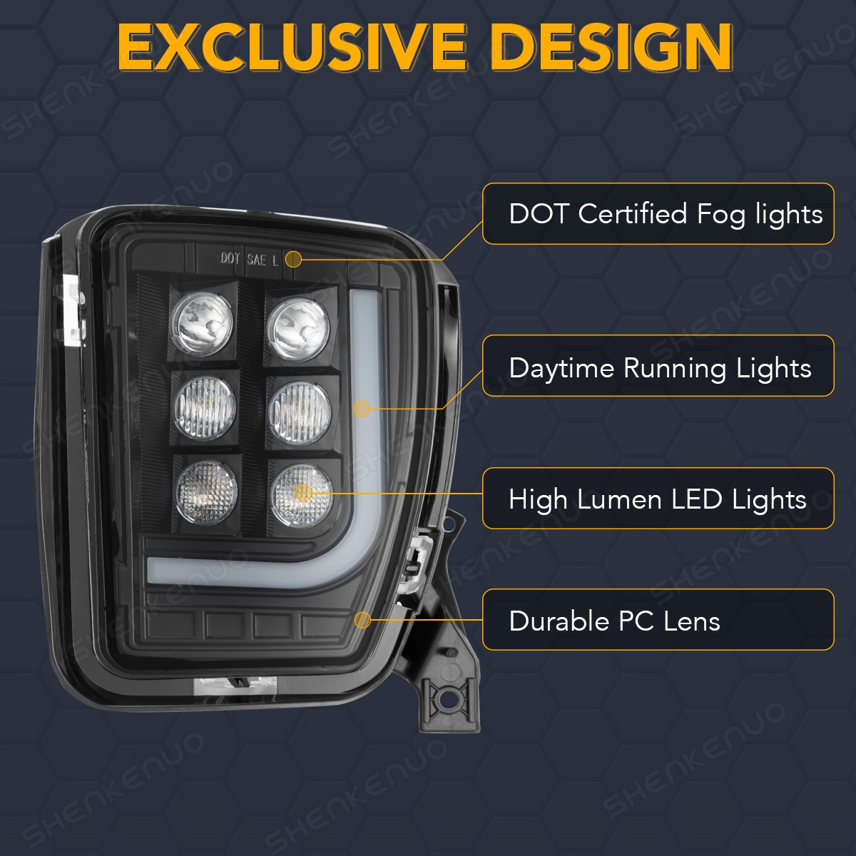 36W LED FOG LIGHTS FOR DODGE RAM 1500 2013-2018 Black