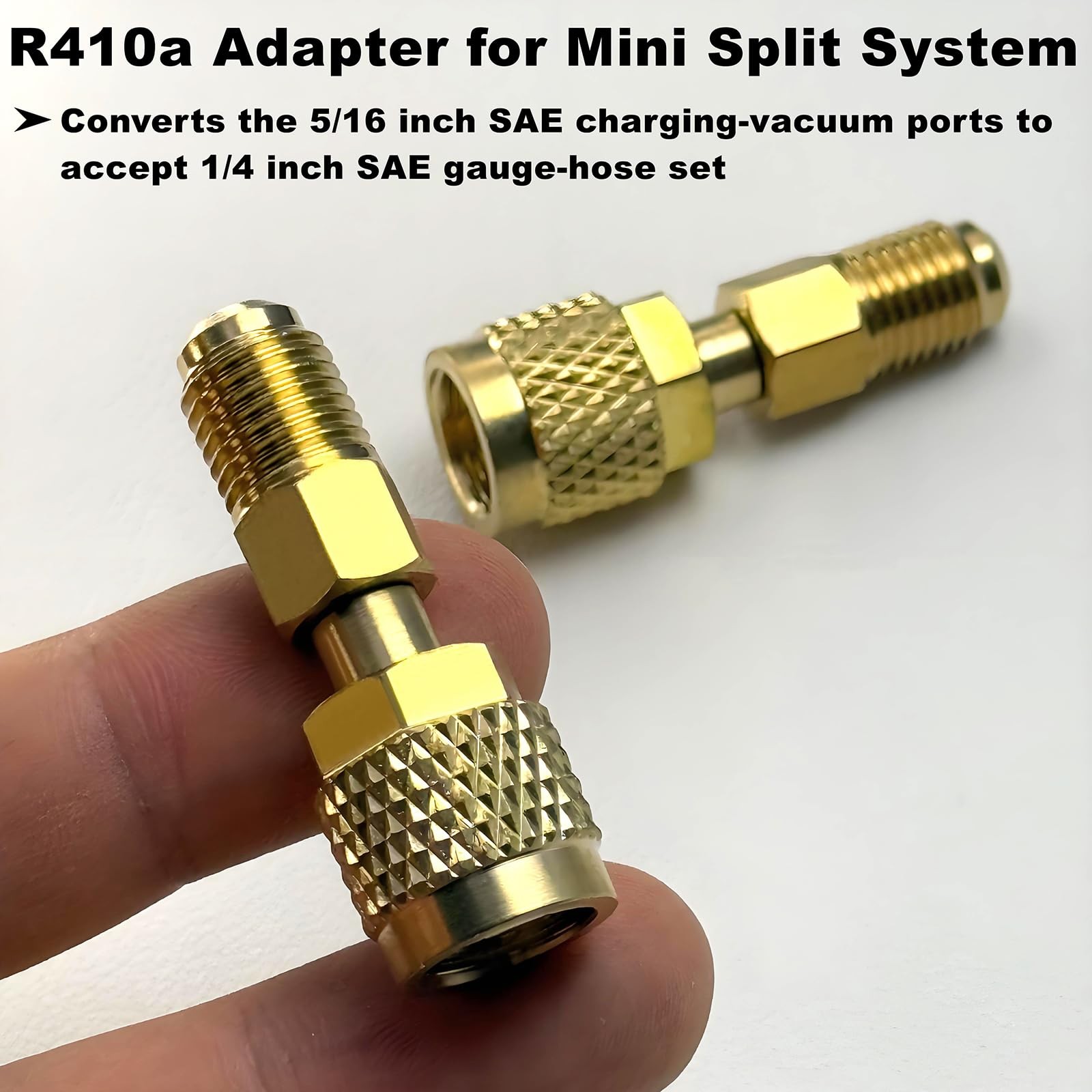R410a Adapter for Mini Split 2 Straight + 2 Angled +2 Tank Adapters, Brass