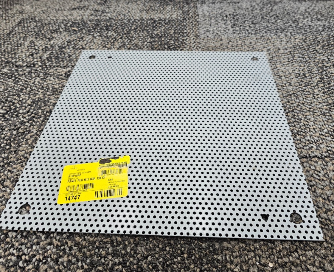 nVent HOFFMAN A16P16PP Internal Panel, Perf N12 N3R 13 X 13 Gray, fits 16X16,