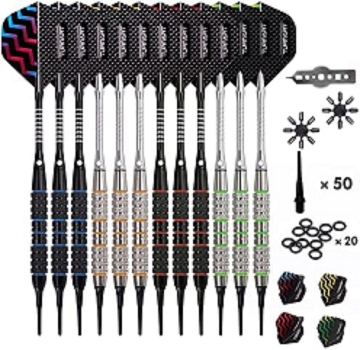 Turnart Darts Plastic Tip - Professional Soft Tip Darts Set for Electronic Dartb