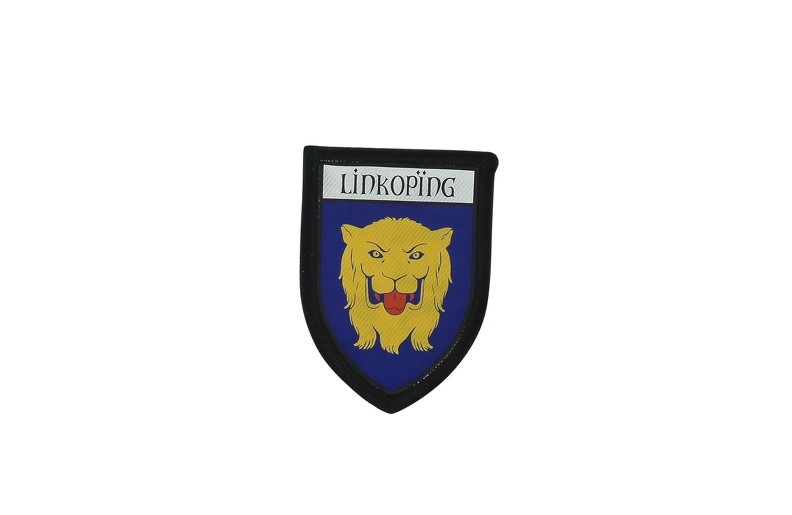 Patch printed embroidery travel souvenir shield city flag sweden linkoping