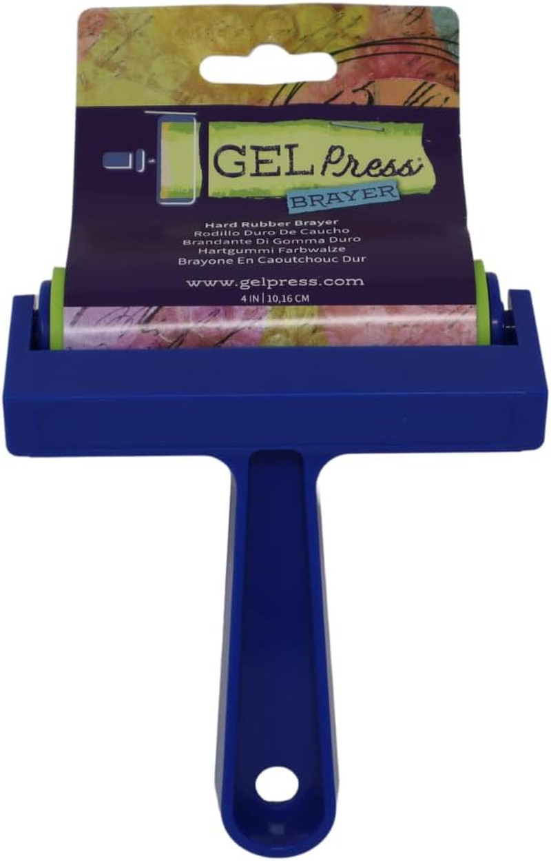 4-Inch Gel Press Rubber Brayer - for Printmaking, Scrapbooking, Paper Crafts, Ho