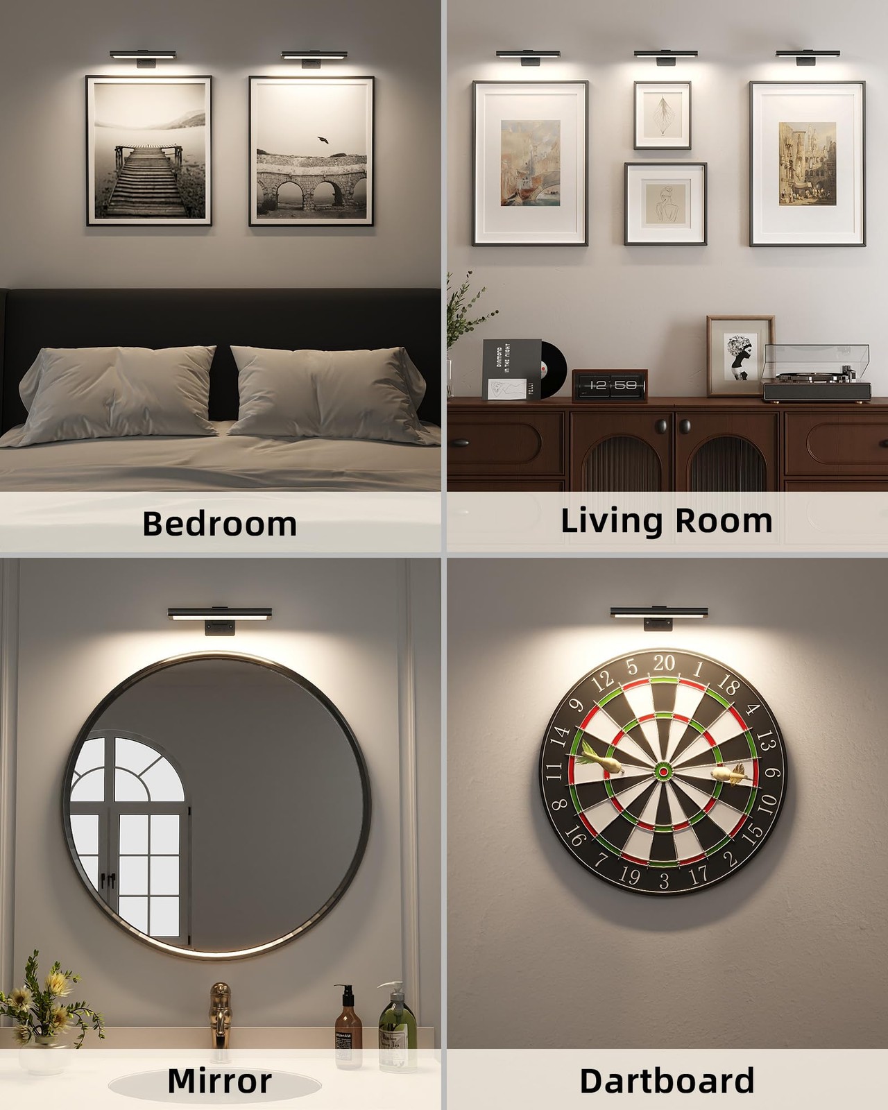Picture Light for Wall, Rechargeable 2400mAh Battery Lights Wireless Remote, ...