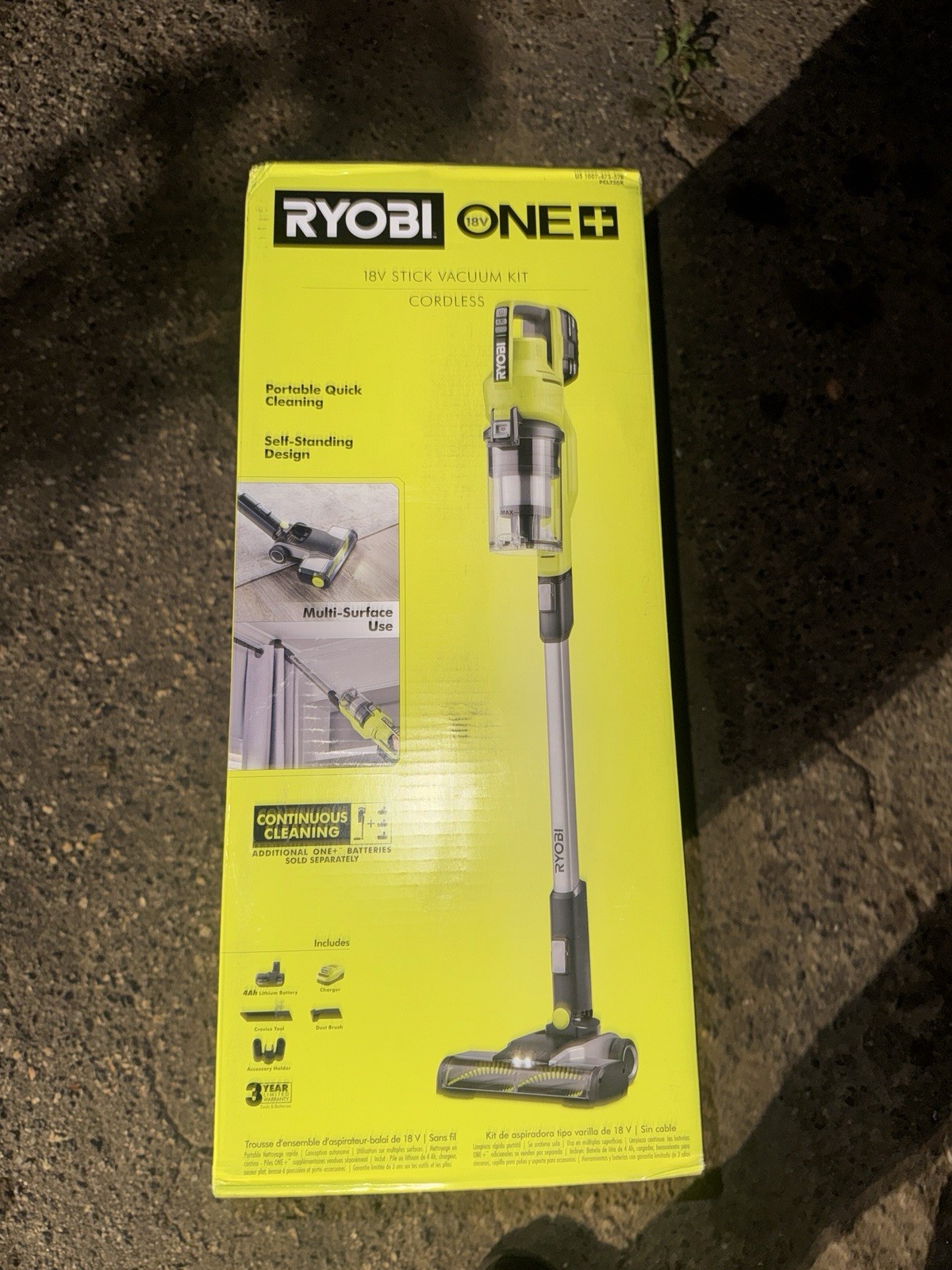New Ryobi PCL720K 18V Vacuum Kit (Battery & Charger Included)