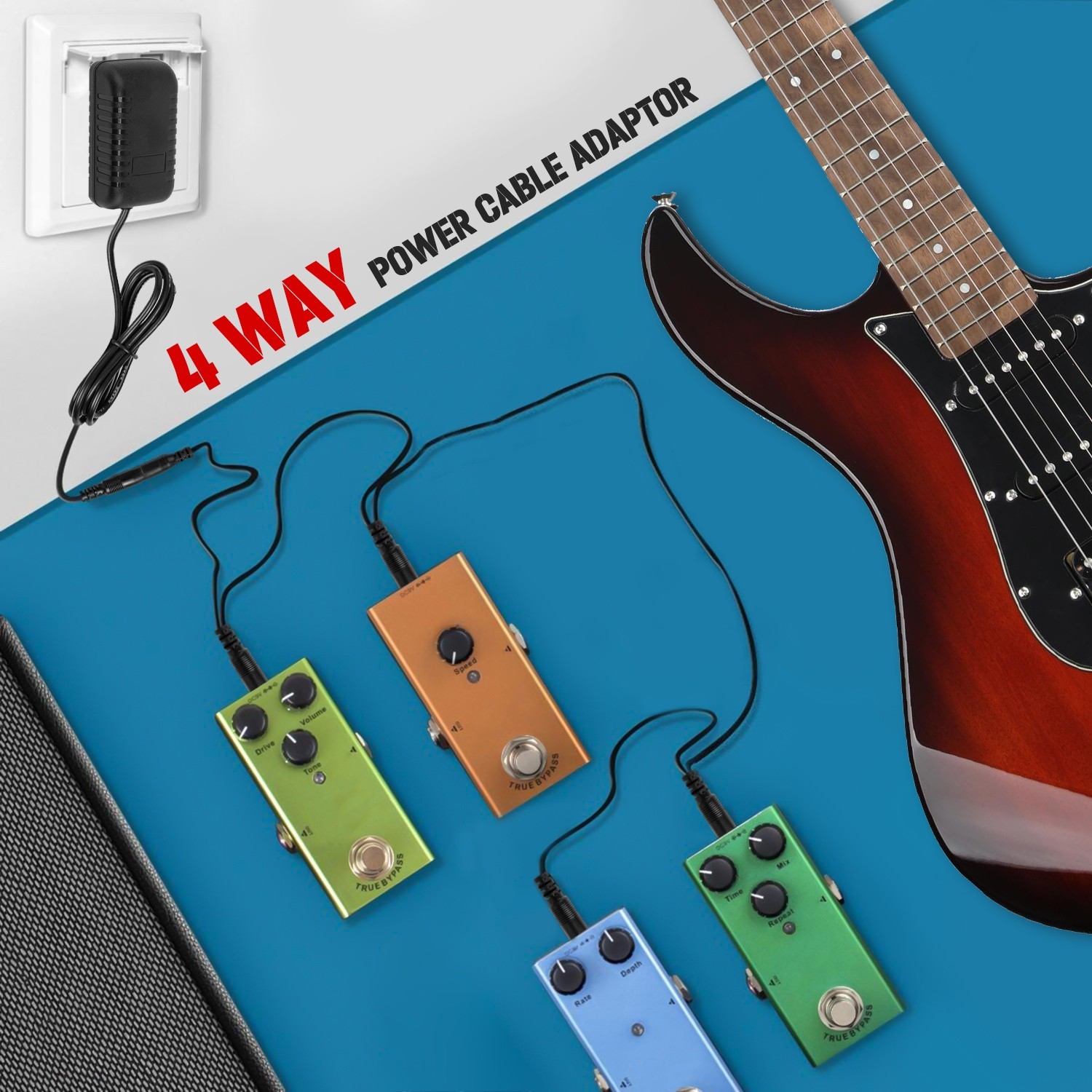 2PC STRICH Looper Effect Pedal Guitar 90 Mins Slots Tuner Loop + 1PC DC 9V Power