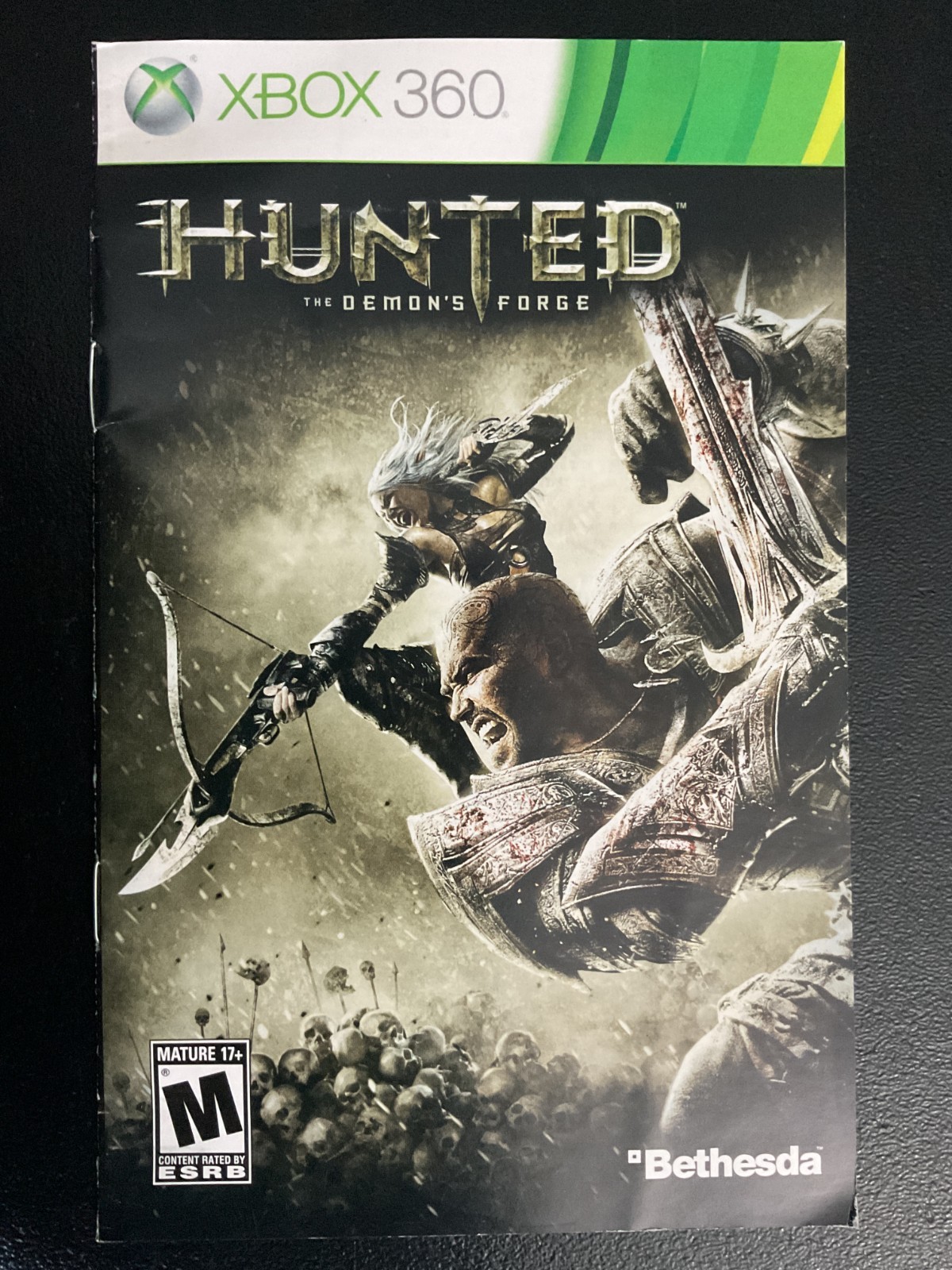 Hunted The Demon's Forge Microsoft Xbox 360 Instruction Manual Only