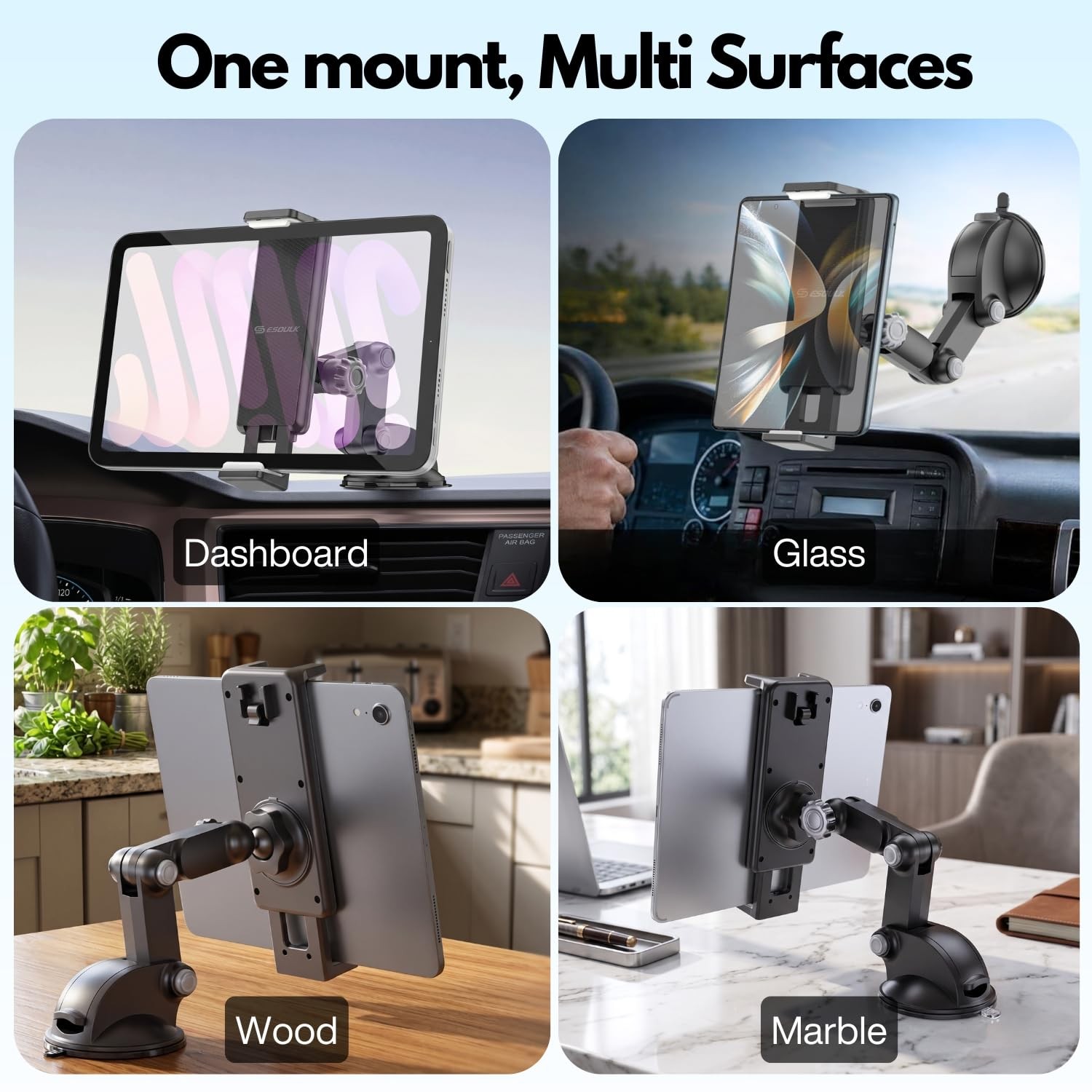 Universal Car Mount Windshield Dashboard Holder for iPad Stand