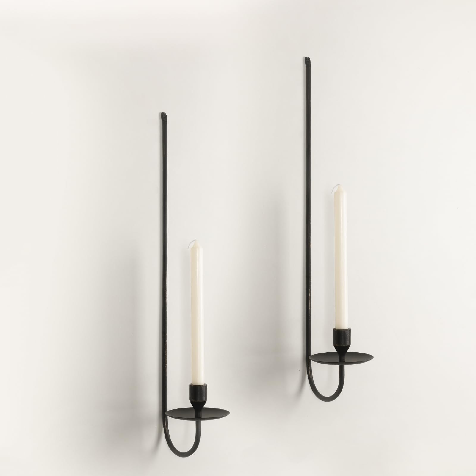 24.8" Iron Metal Wall Candle Sconce Holder, Set of 2 Wall Mount Candle Holder...