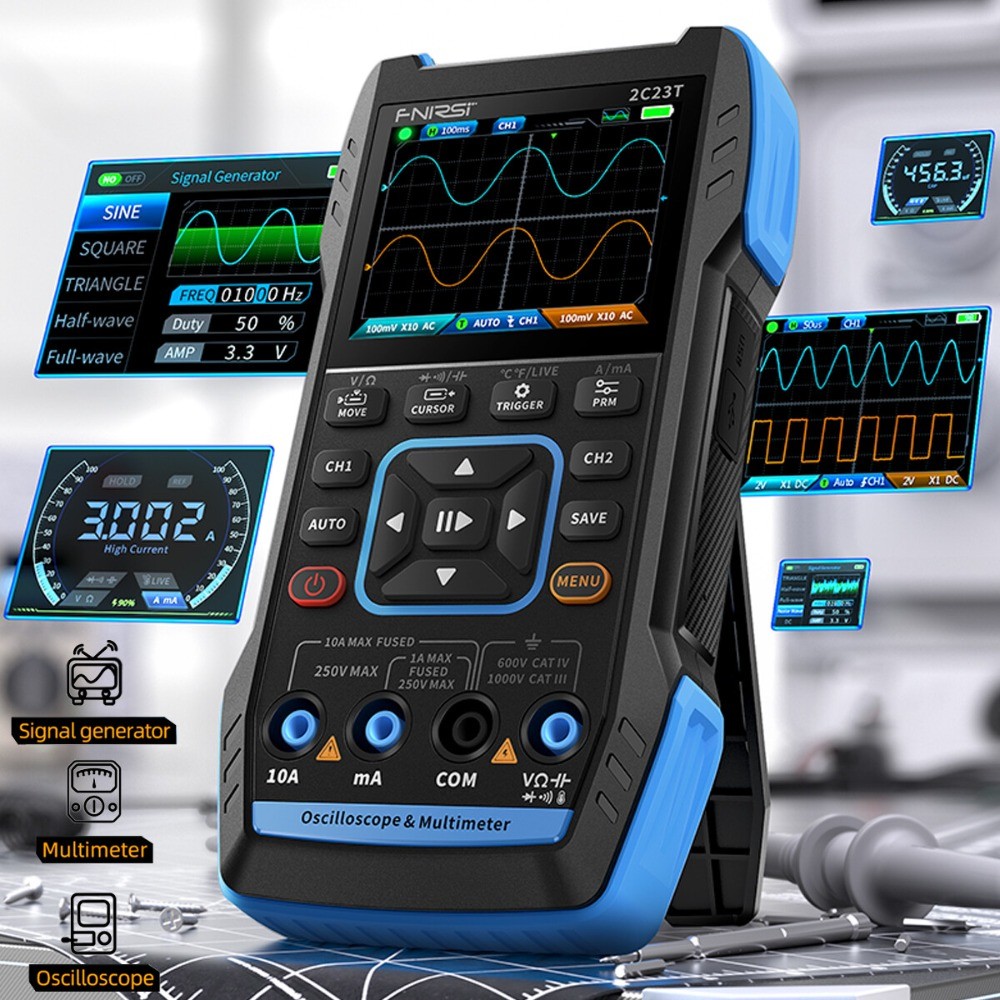 FNIRSI 2C23T Handheld Digital Oscilloscope Multimeter+Function Signal Generator