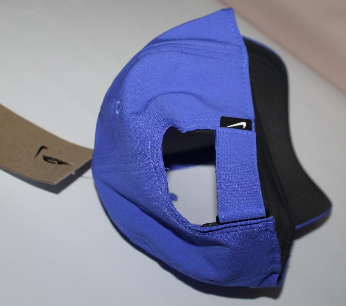 NIKE Periwinkle Blue White Swoosh Logo Adjustable Strapback Baseball Hat Cap *1Z