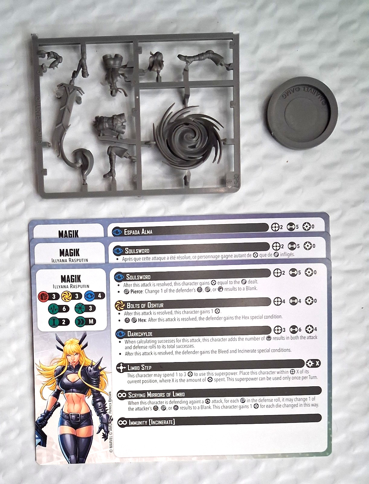 Magik, character card, base from Xavier's Students pack Marvel Crisis Protocol