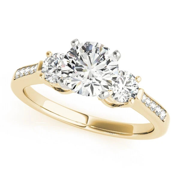 Round Cut 1.60 Ct VVS1 Diamond Lab-Created Engagement Ring 14K Yellow Gold FN