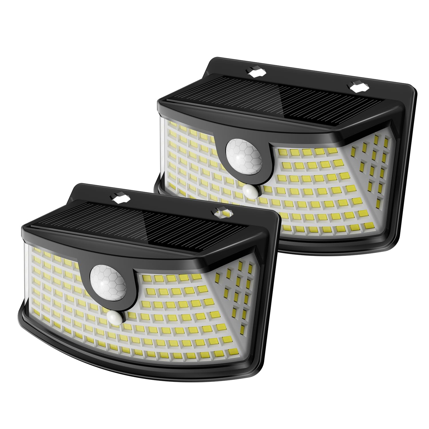 Aootek Solar Motion Sensor Lights Outdoor 120 LEDs, Black, 2 2 Pack, Black