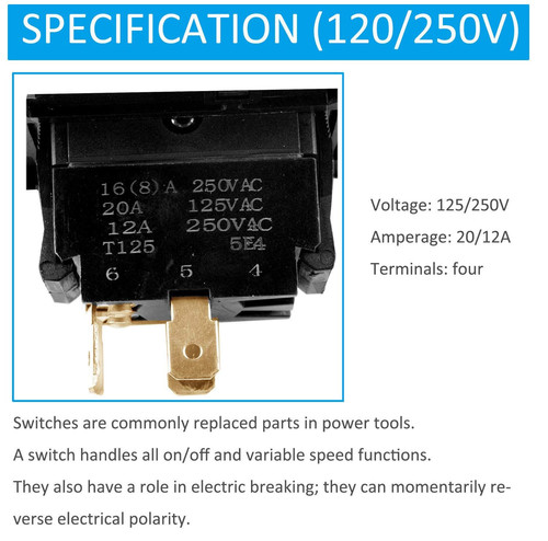 Table Saw Switch Replacement Compatible with Ryobi and Craftsman, Paddle...