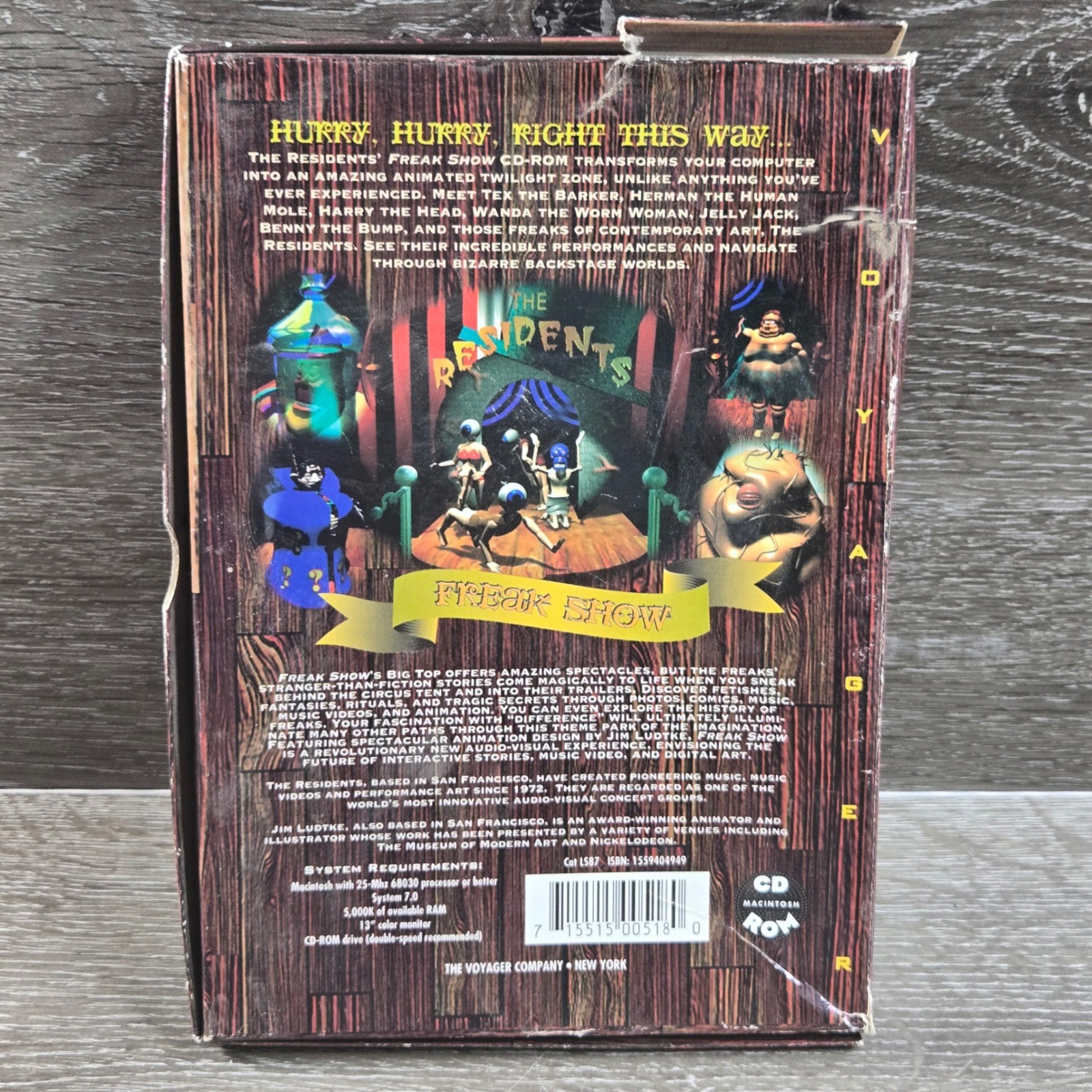 The Residents Freak Show Mac CD-ROM Vintage 1994 Big Box Software Tested
