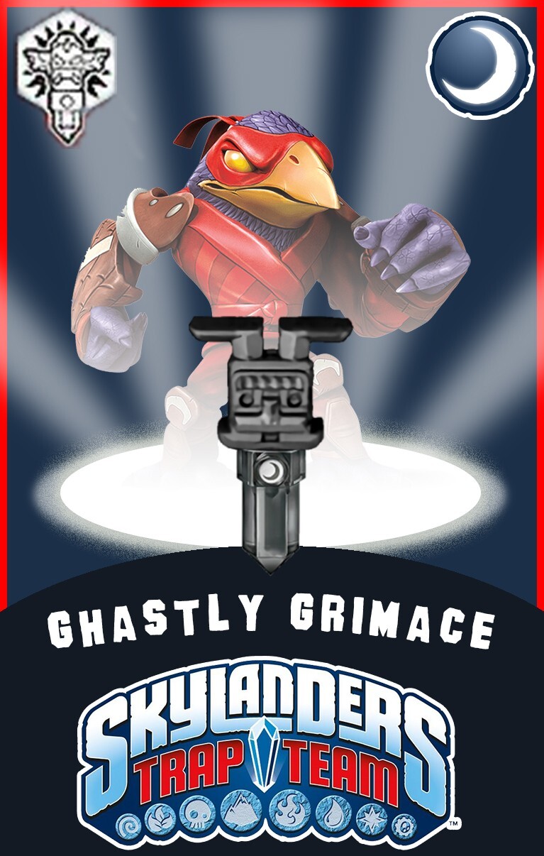 Skylanders Trap Team Ghastly Grimace Tae Kwon Crow Trap Villain Trapped NFC Card