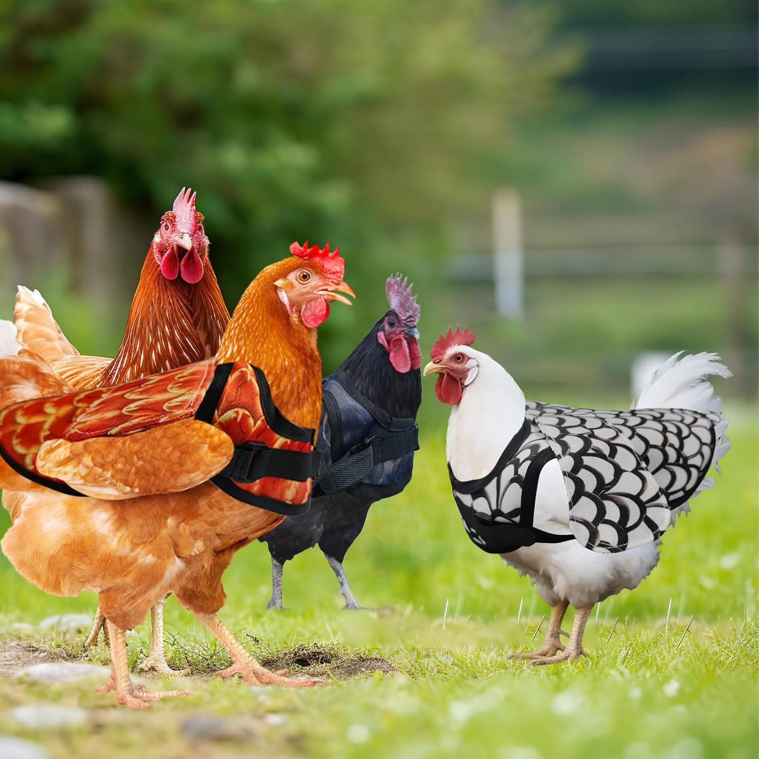 3-Pack Chicken Saddle Hens Adjustable Hen Saddle Back Protector Jacket Hens Wing