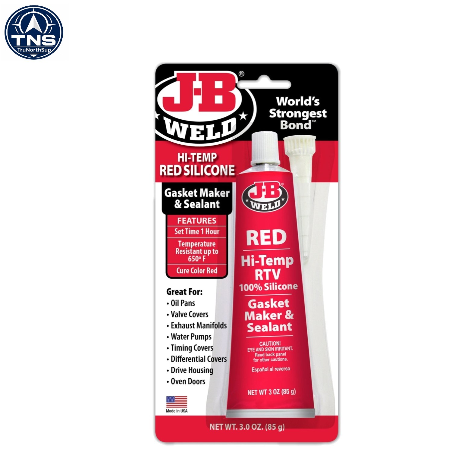 High Temperature RTV Silicone Gasket Maker Sealant 3 oz Red Waterproof Metal