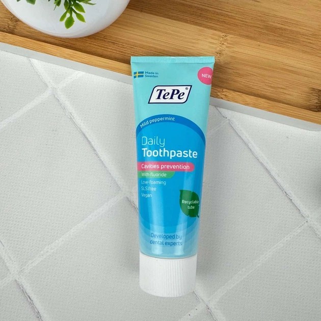 2 Pack TePe Daily Fluoride Toothpaste, 75ml/2.5 fl.Oz