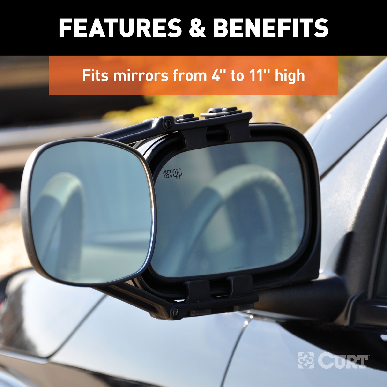 CURT Extended View Tow Mirror Side Mirror Attachment - 20002