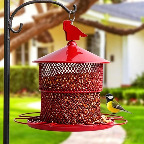 Squirrel Proof Bird Feeder for Outdoors, 4 Lbs Large Capacity Metal Mesh...