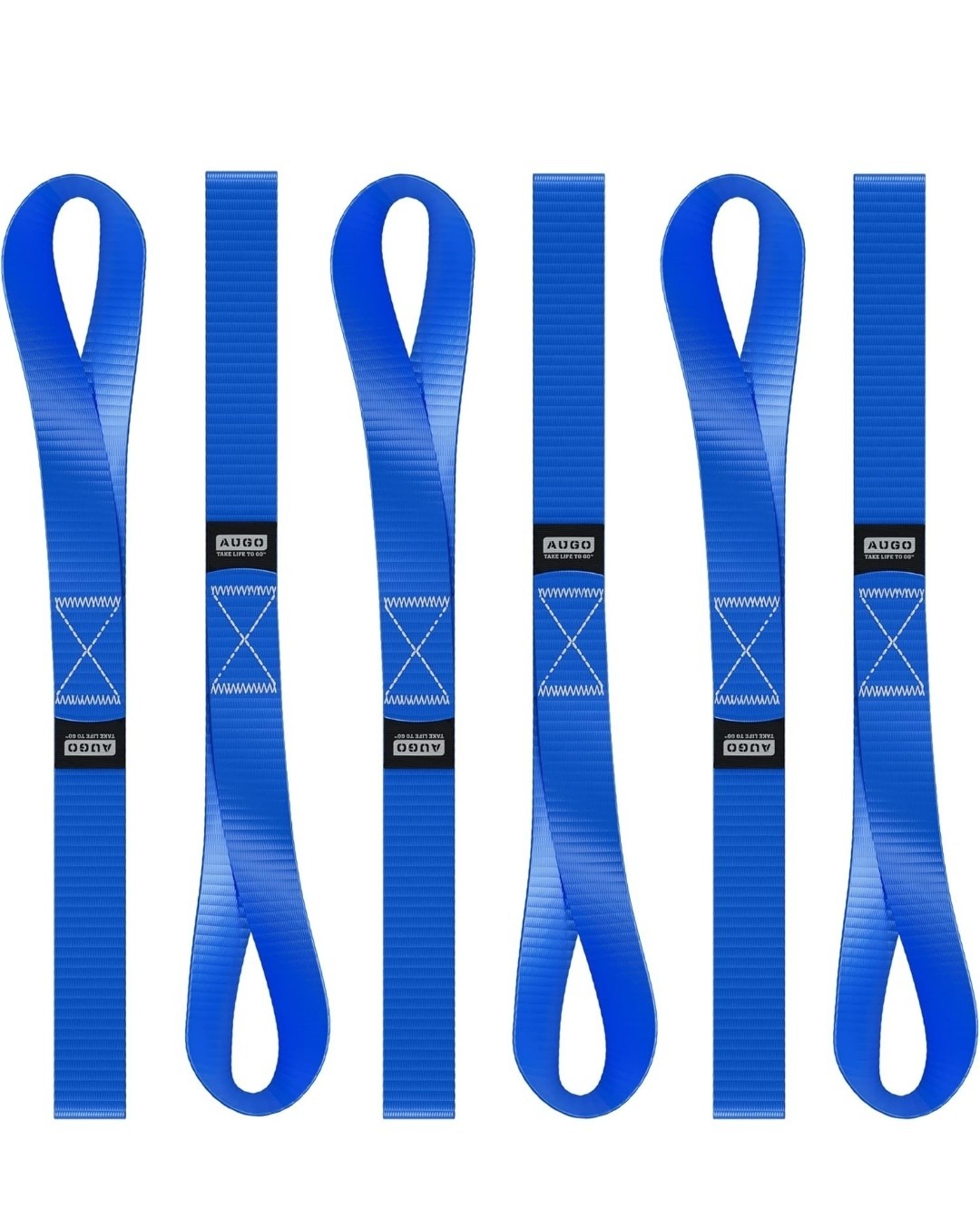 6 Soft Loop Tie Down Straps - 1,500 Load Capacity & 4,500 Lbs Breaking Strength