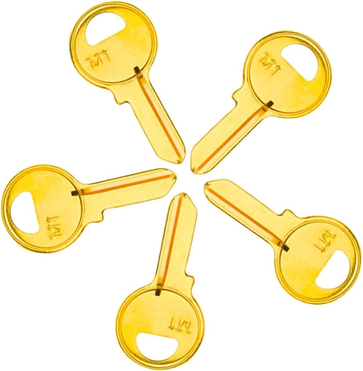 100PACK Brass Finish Key Blanks, M1 (MA1) Uncut Blank Keys .