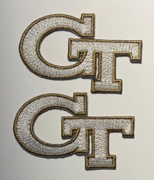 ga tech patch Georgia Tech patch gt patch GT iron or sew on  2.5" wide 2 patches