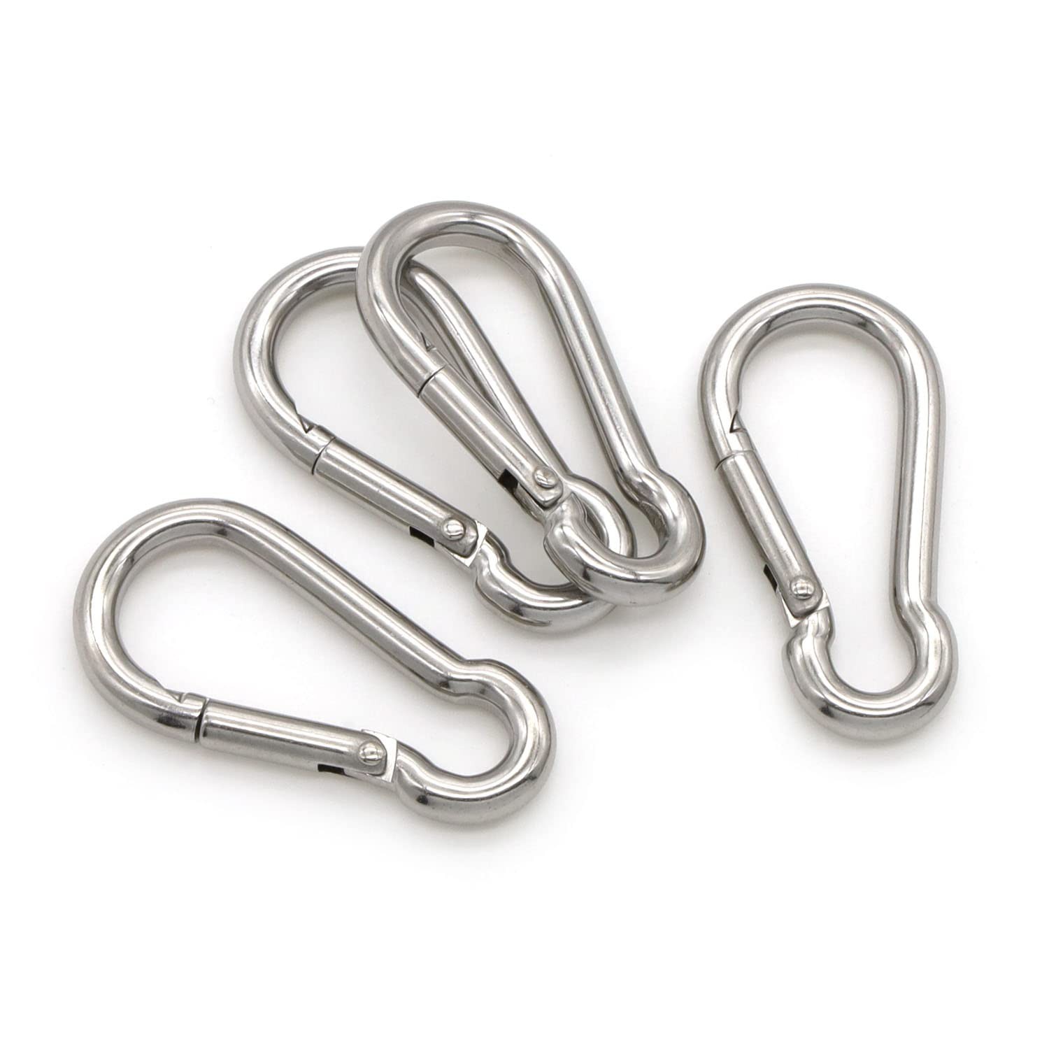 20 Pack 1.97 inch Stainless Steel Spring Snap Hook, Spring Hook Clip Keychain...