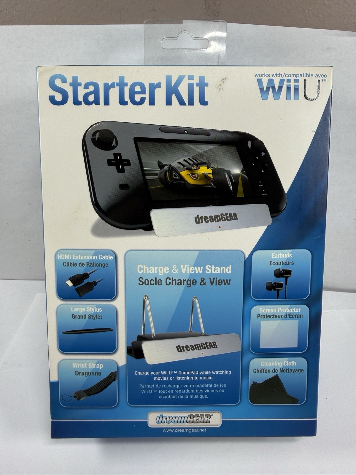 DREAMGEAR Nintendo Wii U 7 In 1 Starter Kit Stylus Stand Earbuds NEW SEALED!