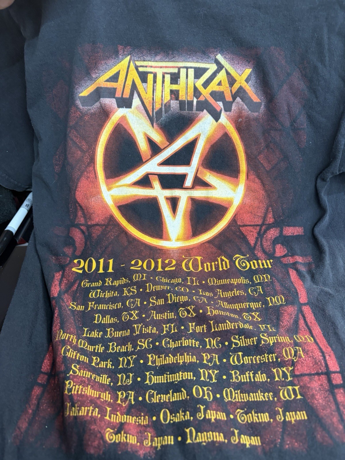 Anthrax Worship Music T-Shirt-S-preowned