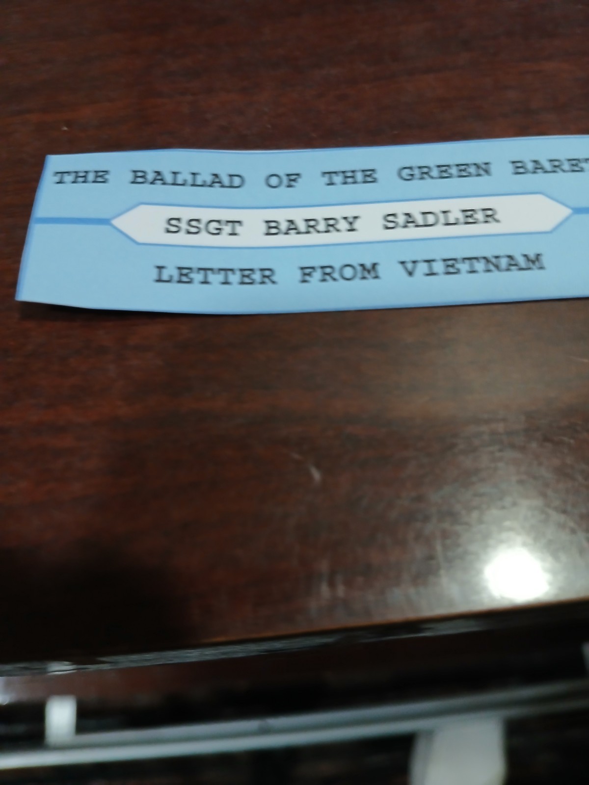Sgt Barry Sadler TITLE STRIP .FREE SHIPPING IN U S