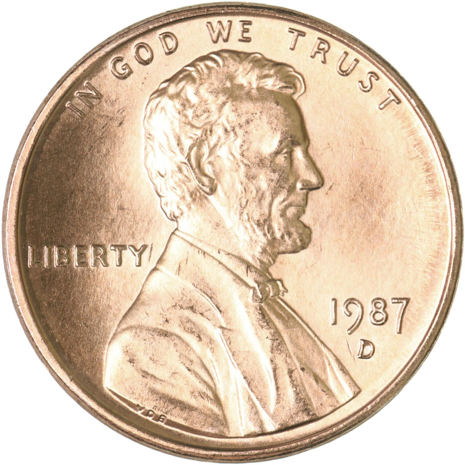 1987 D Lincoln Memorial Cent Gem BU Penny US Coin
