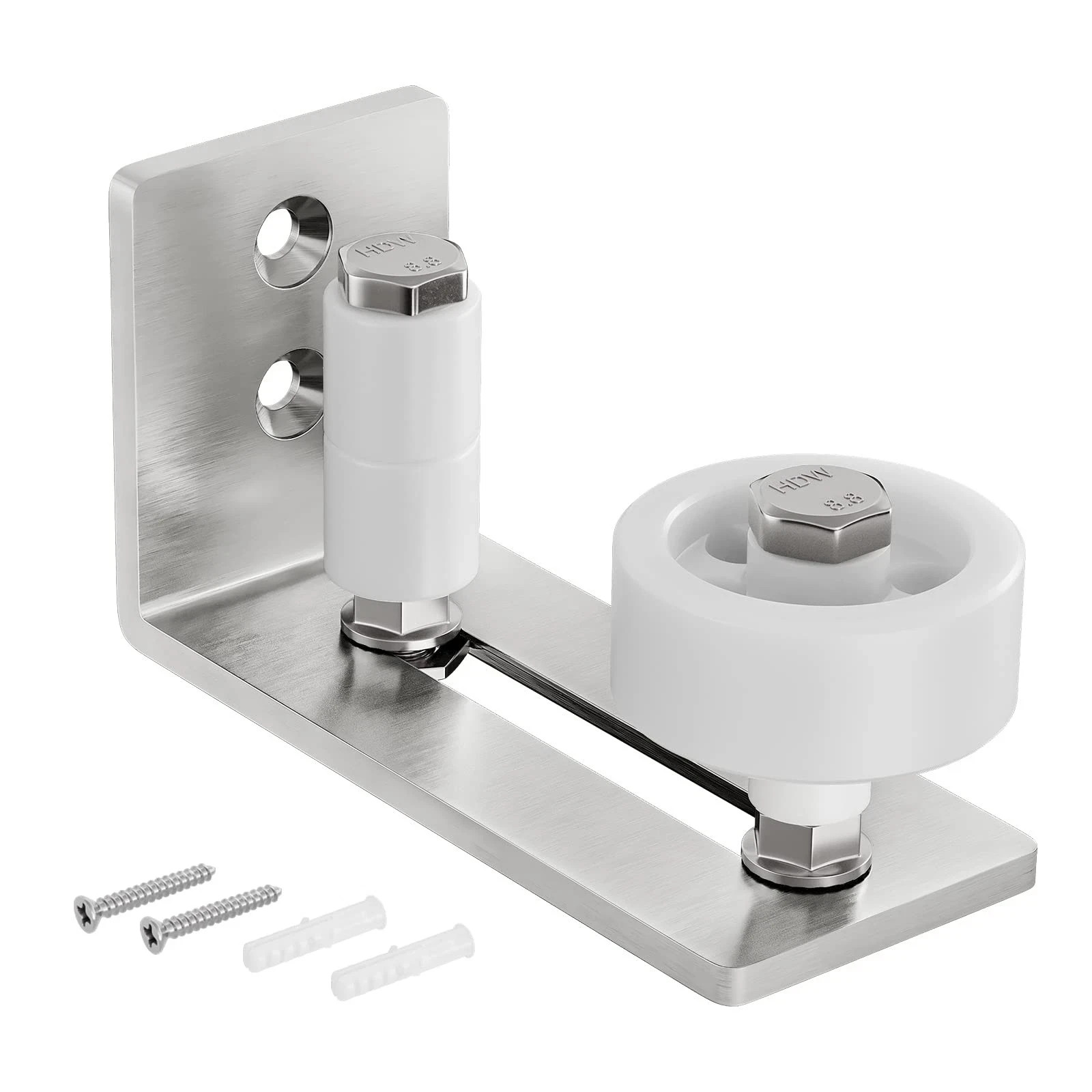 SMARTSTANDARD Sliding Barn Door Floor Guide for Bottom Brushed Nickel