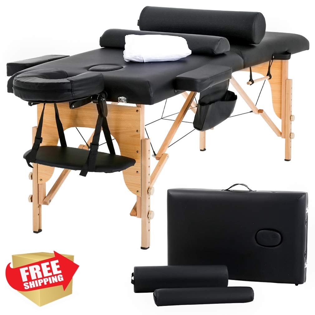 Portable Massage Table 24" Wide 2 Folding Spa Bed with Accessories