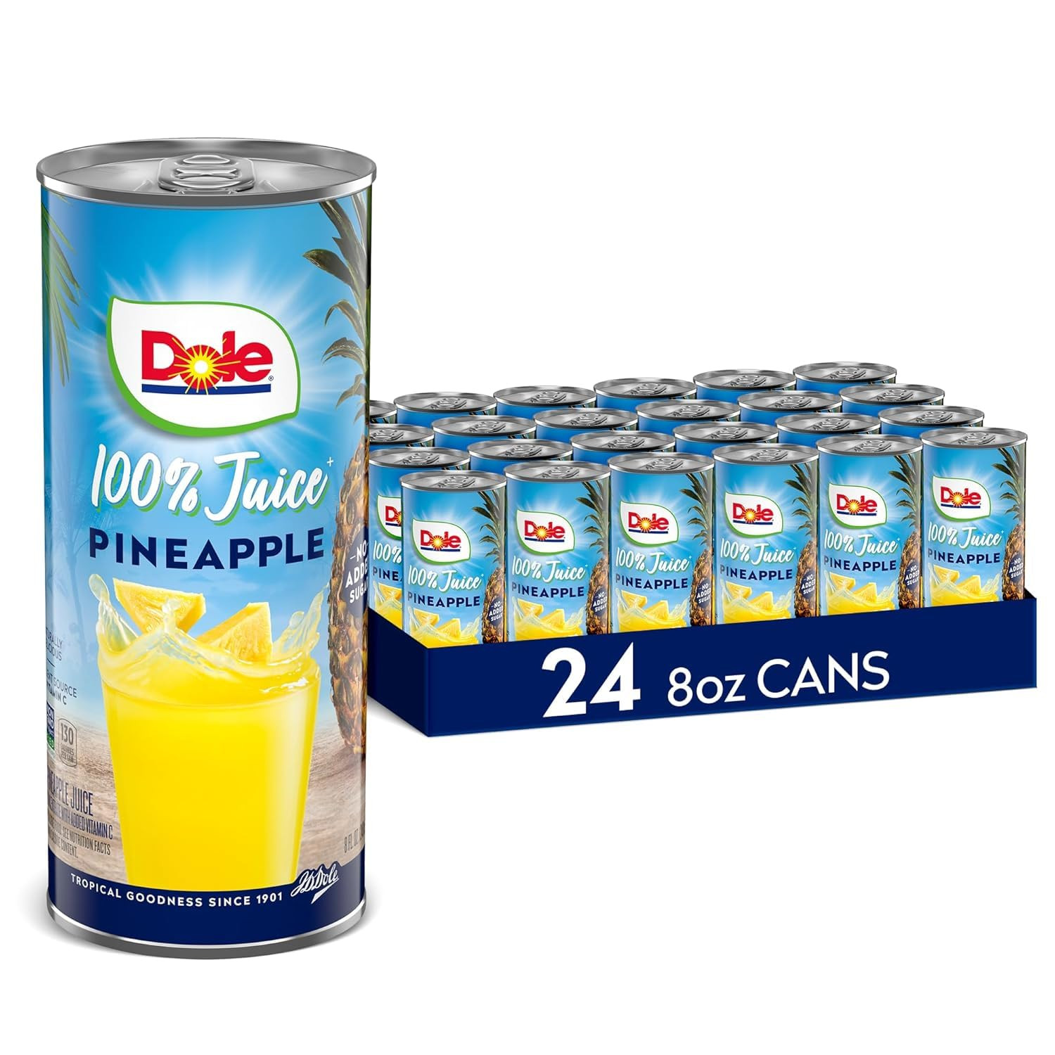 Dole Pineapple Juice No Added Sugar 24 Pack 8 Fl Oz Cans Gluten Free Vitamin C