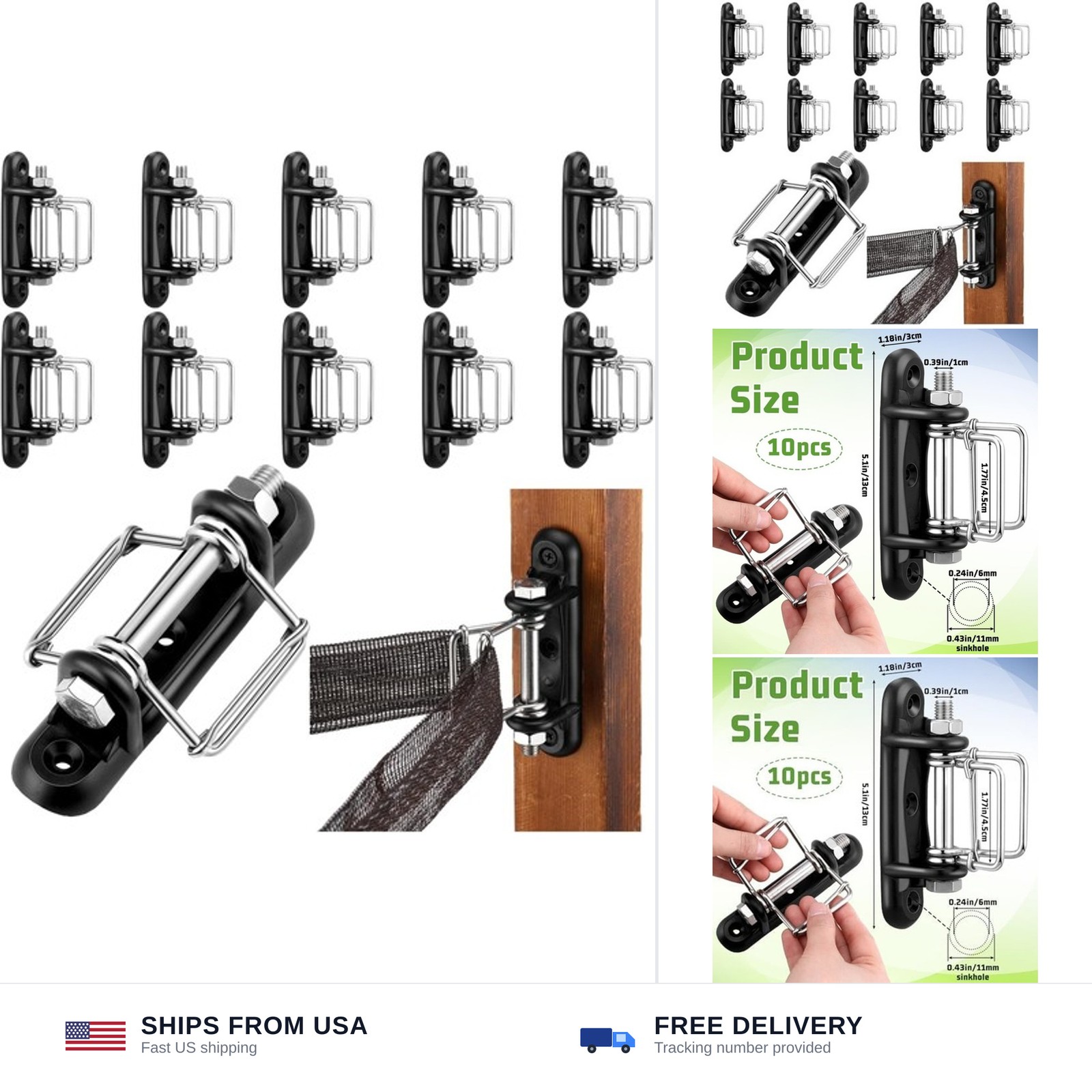 Frienda 10 Pcs Electric Fence Polytape Connectors Electric Fence Corner Insul...