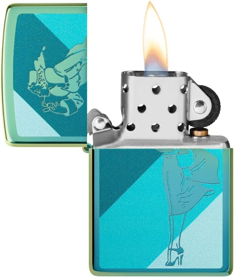 Zippo Windy Design High Polish Teal 48457