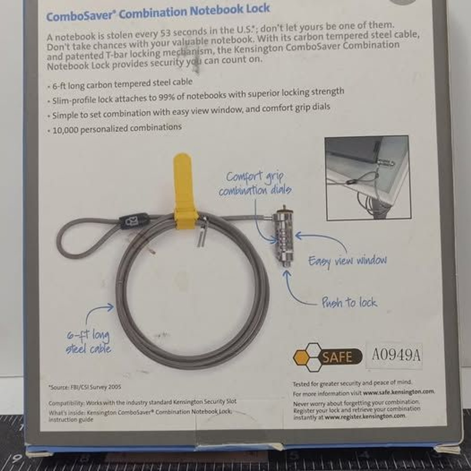 Kensington ComboSaver Combination Laptop Lock