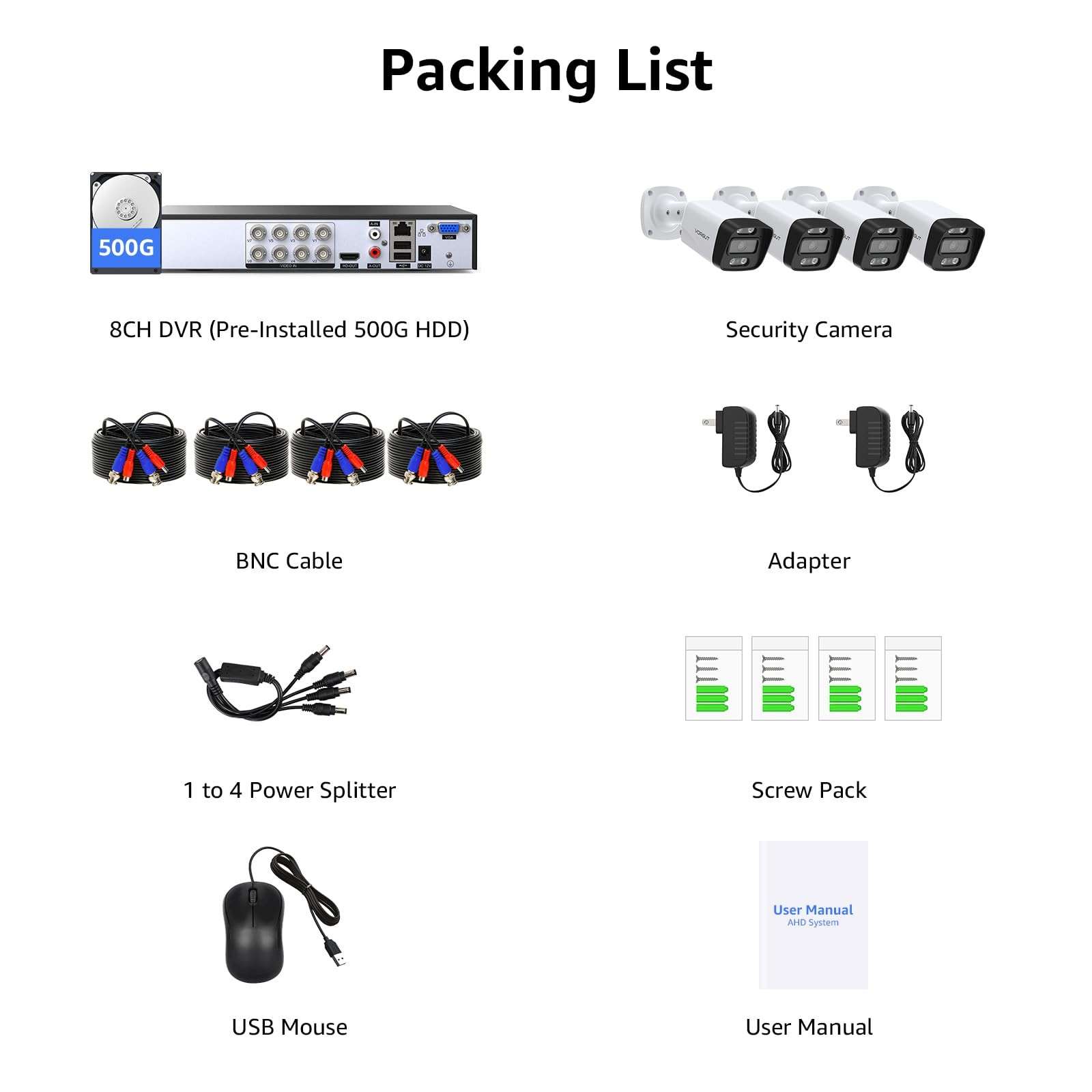 Wired Security Camera System, 8 Channel 5MP Lite CCTV Surveillance DVR Kit wi...