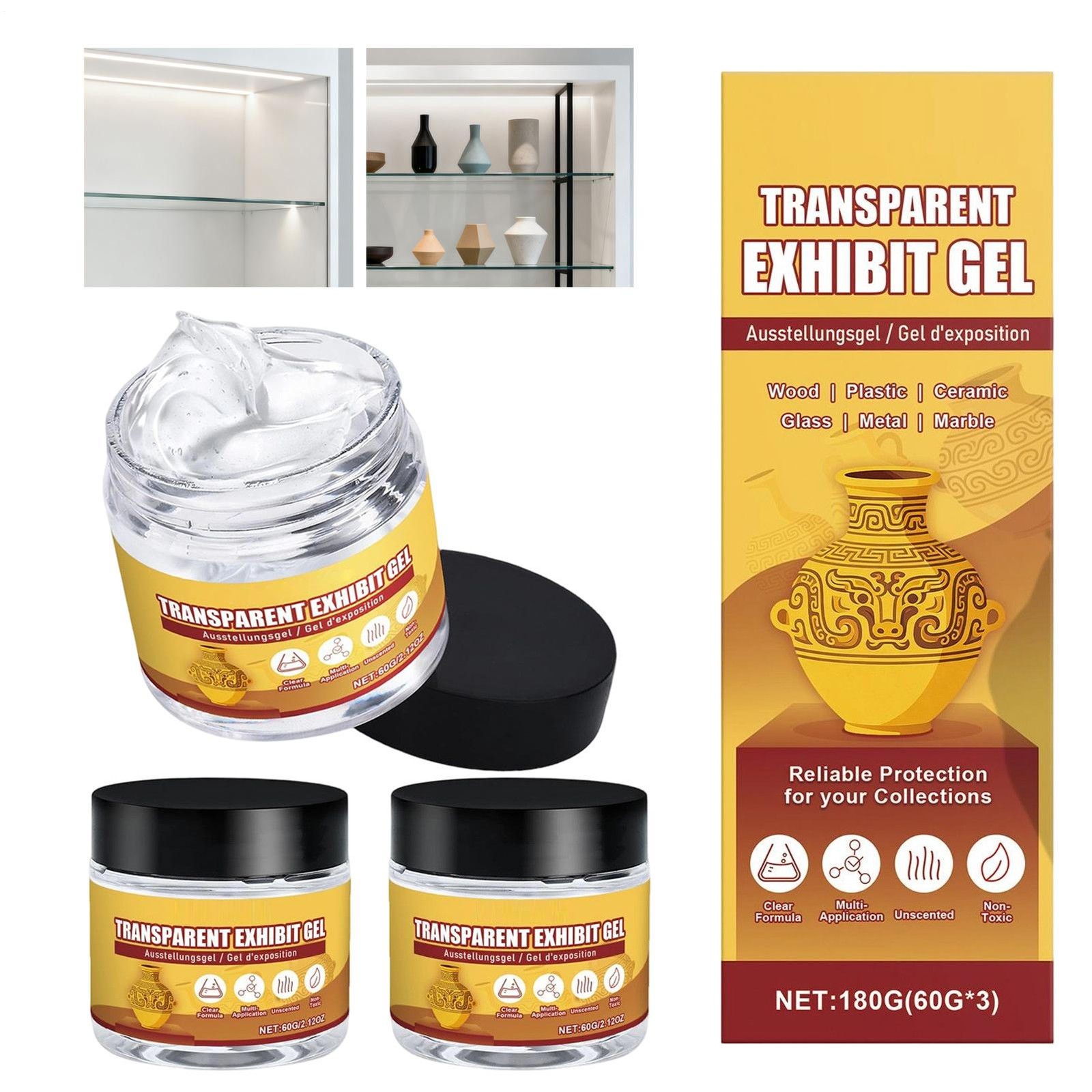 Museum Gel Removable Clear Portable Museum Putty Collection Artifacts