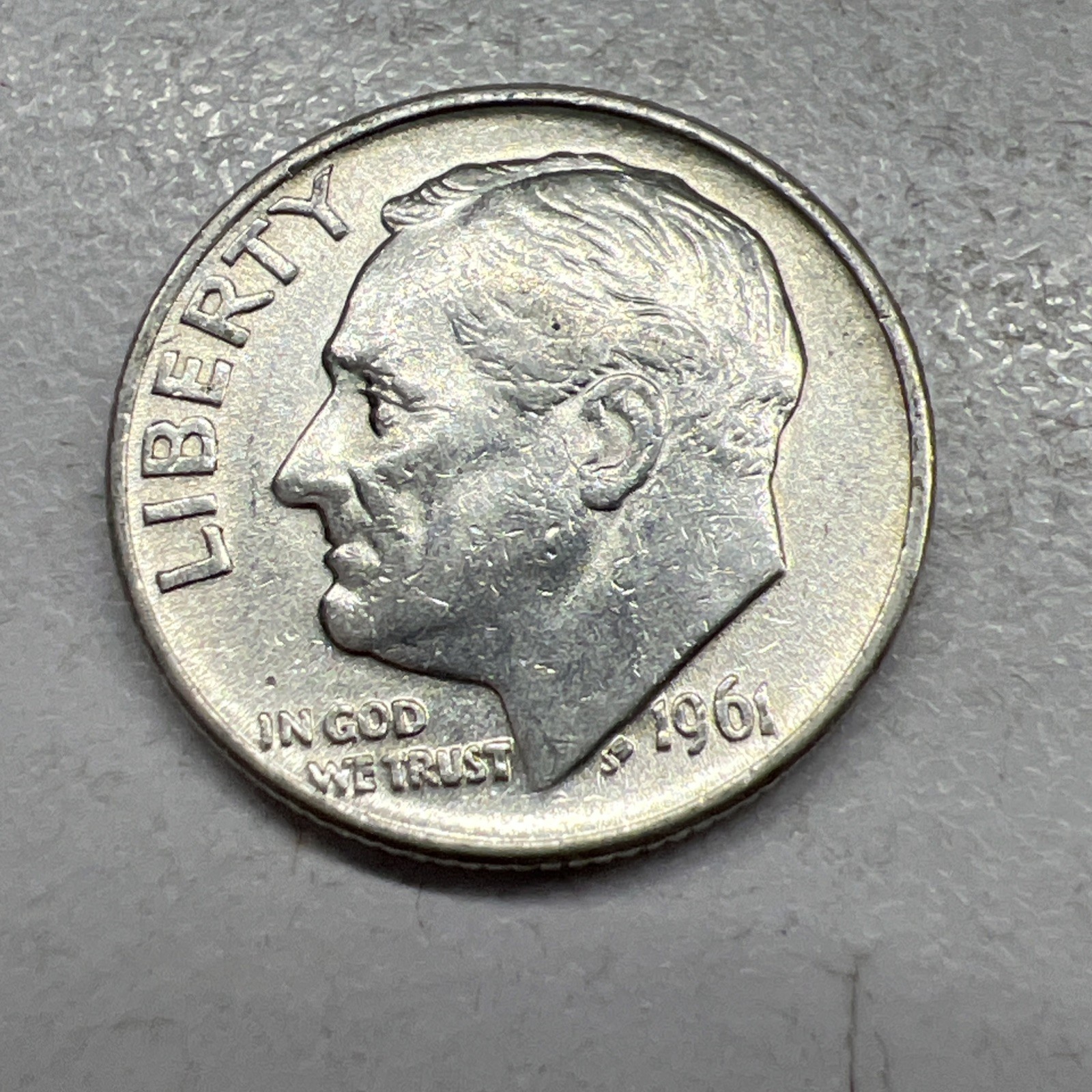 1961-D  Roosevelt Dime 90% Uncirculated Silver 10c US Coin