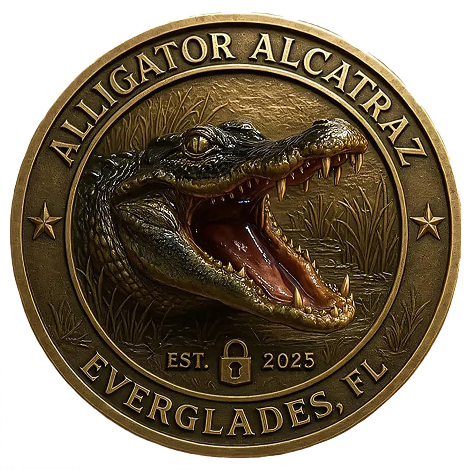 Alligator Alcatraz Humor Collectible Coin 2025 Florida Everglades Alligator Coin