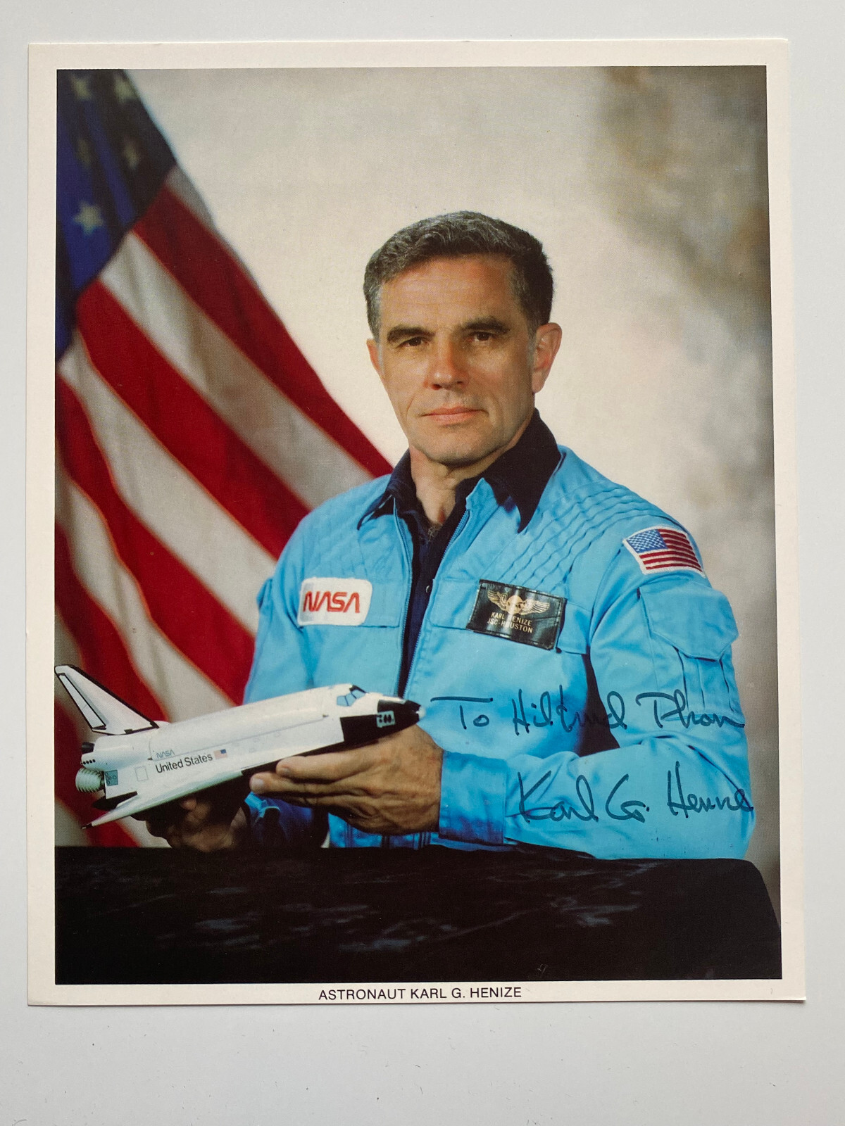 Astronaut Karl G. Henize - NASA - Original Autograph - Large Photo 25x20cm