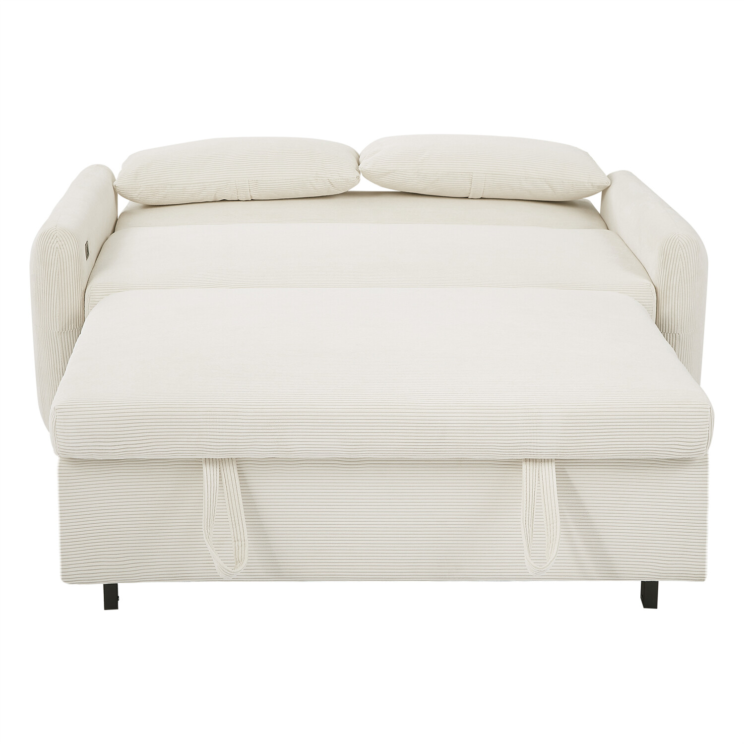 Convertible Sleeper Sofa Bed Loveseat Sofa with Pull Out Bed & USB Ports