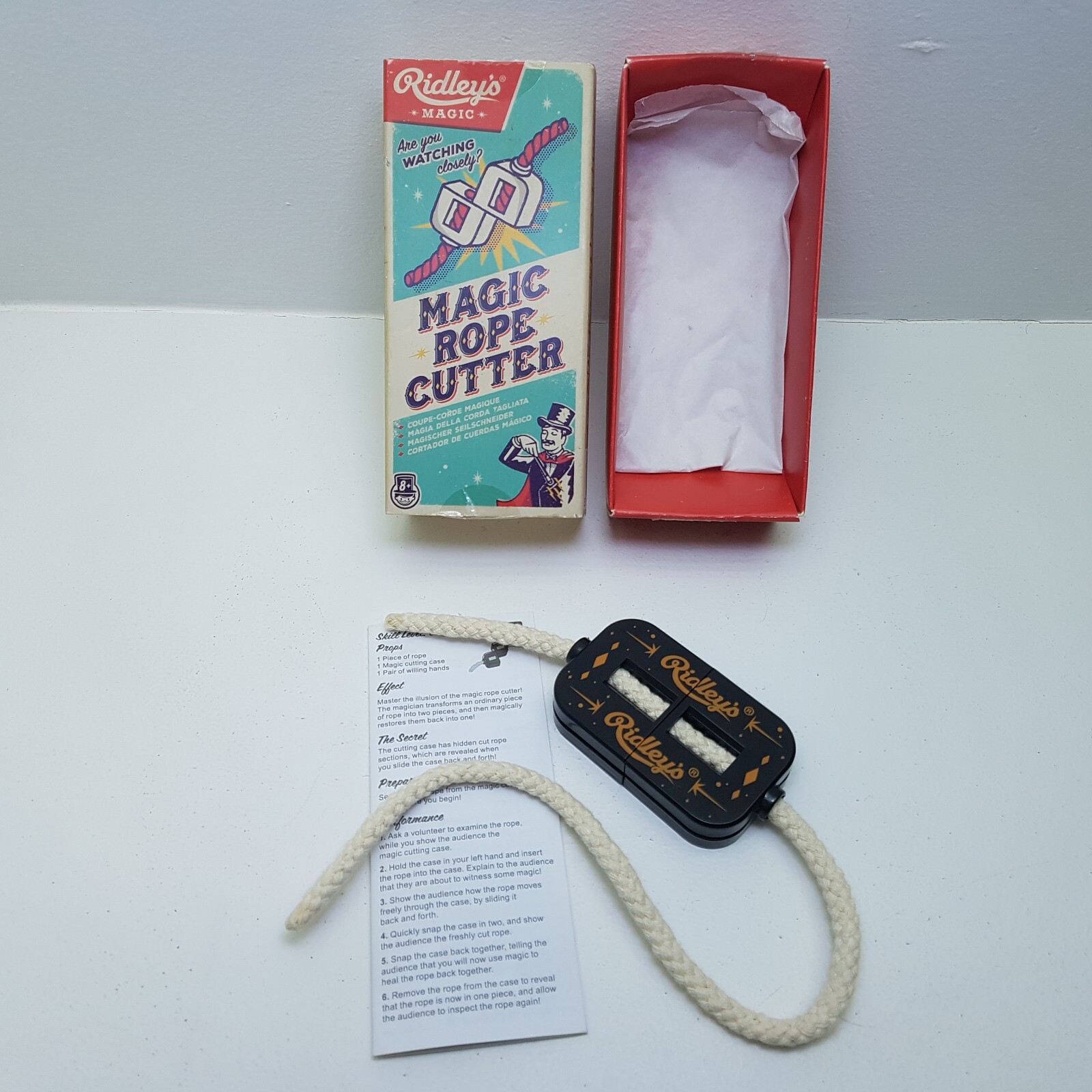 Ridley’s Magic Rope Cutter Illusion Set with Box and Instructions 2018 Retro