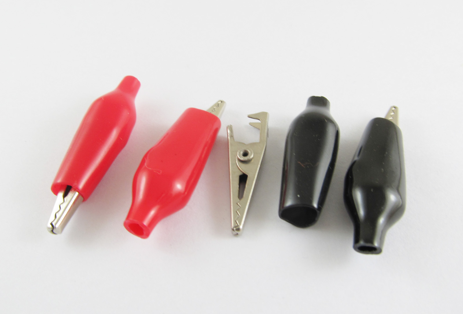 2pcs Battery Clamp Test Probe Alligator Clip W/Boot Small Size 27mm Black & Red