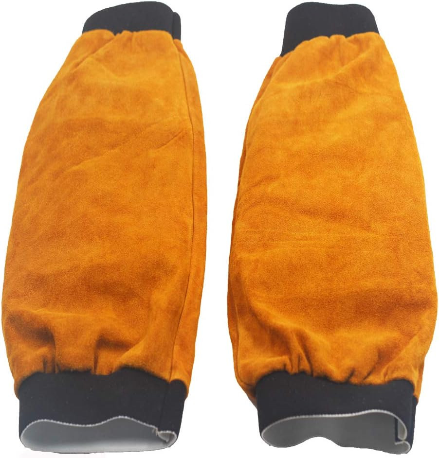 Leather Welding Sleeves Heat Flame Resistant Arm Protection for Welder 16.5" Lon