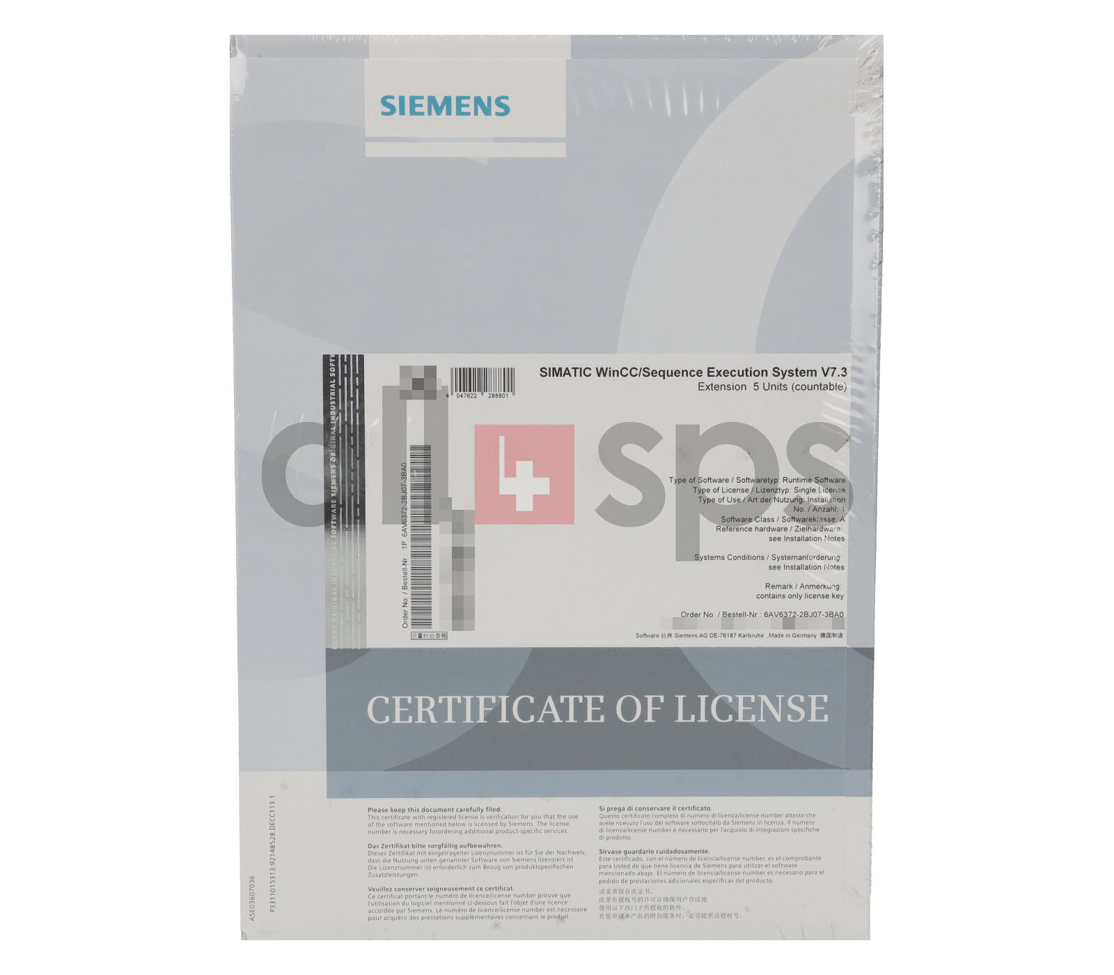SIMATIC WINCC SEQUECE EXECUTION SYSTEM V7.3 - 6AV6372-2BJ07-3BA0 (NS)